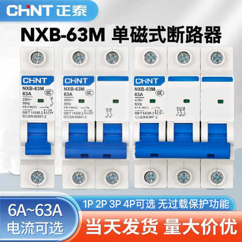 正泰单磁式断路器NXB-63M微断