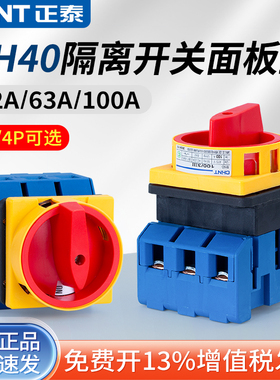 正泰负荷隔离开关面板型NH40-63/3 III 32A100A三相四极电源切换