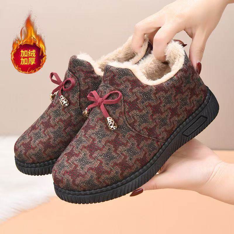 棉鞋女冬季新款雪地靴防寒保暖女鞋印花时尚妈妈鞋厚底舒适棉靴,女鞋,时尚雪地靴,淘宝优惠券,粉丝福利购,淘宝优惠卷