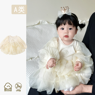 女童宝宝衣服连衣裙子婴儿春装洋气公主一周岁礼服蓬蓬纱裙春秋季