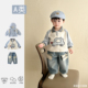 时髦帅气男宝宝春装 套装 春季 韩版 洋气小童休闲上衣T恤外套裤 子1岁
