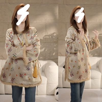 改良旗袍上衣日常复古夹棉外套女