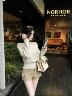 金扣小众设计裤 2025年秋季 型正休闲百搭高腰短裤 老钱风版 子女 新款