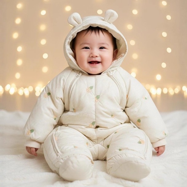 90%真羽绒连体衣白鸭绒包脚可拆