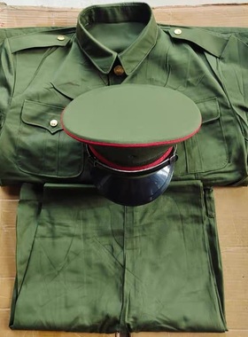 老款库存冬季涤卡套装老式黄冬服外套裤子多兜工作服宽松耐磨