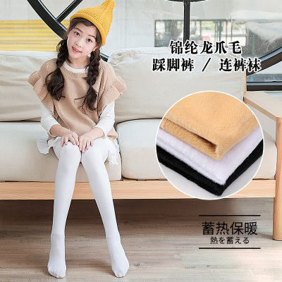 秋新款儿童连裤袜百搭大童踩脚袜加绒女童打底裤大童光腿
