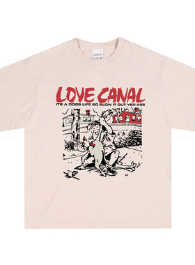 love canal爱河事件化学污染泄漏复古T恤文化宽松纯棉半袖短袖