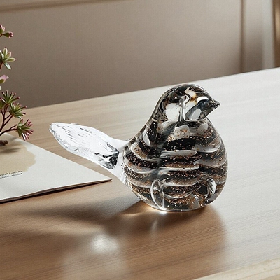 现代简约创意琉璃小鸟摆件