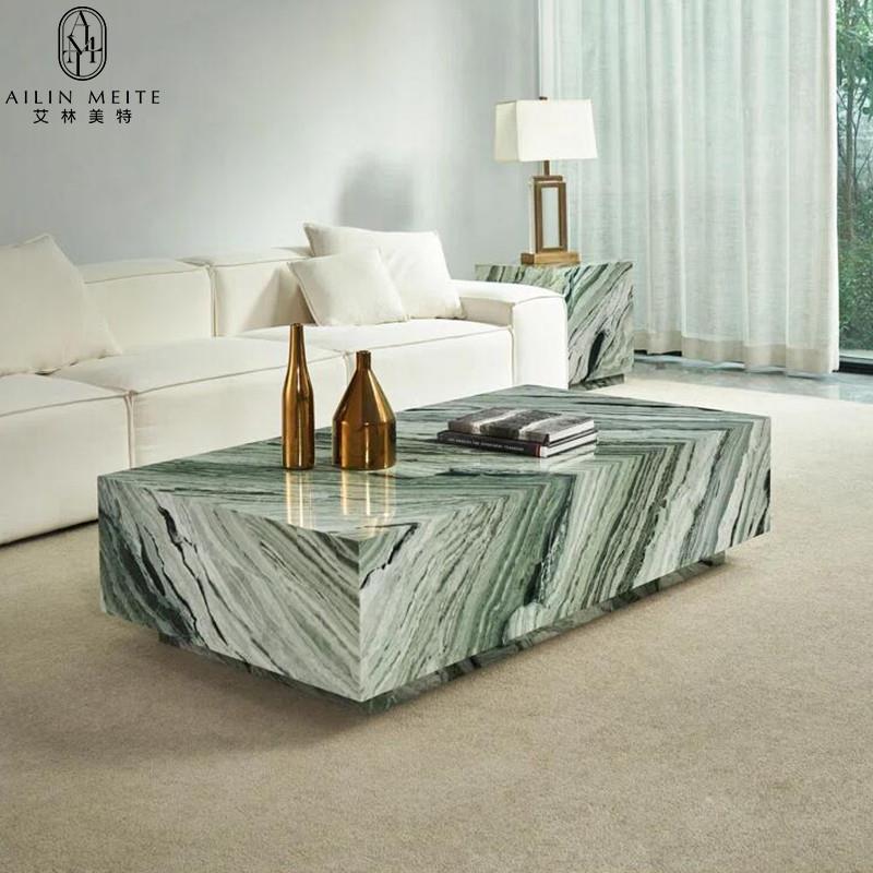意式轻奢极简大理石茶几简约现代设计师客厅家用沙发边几咖啡桌