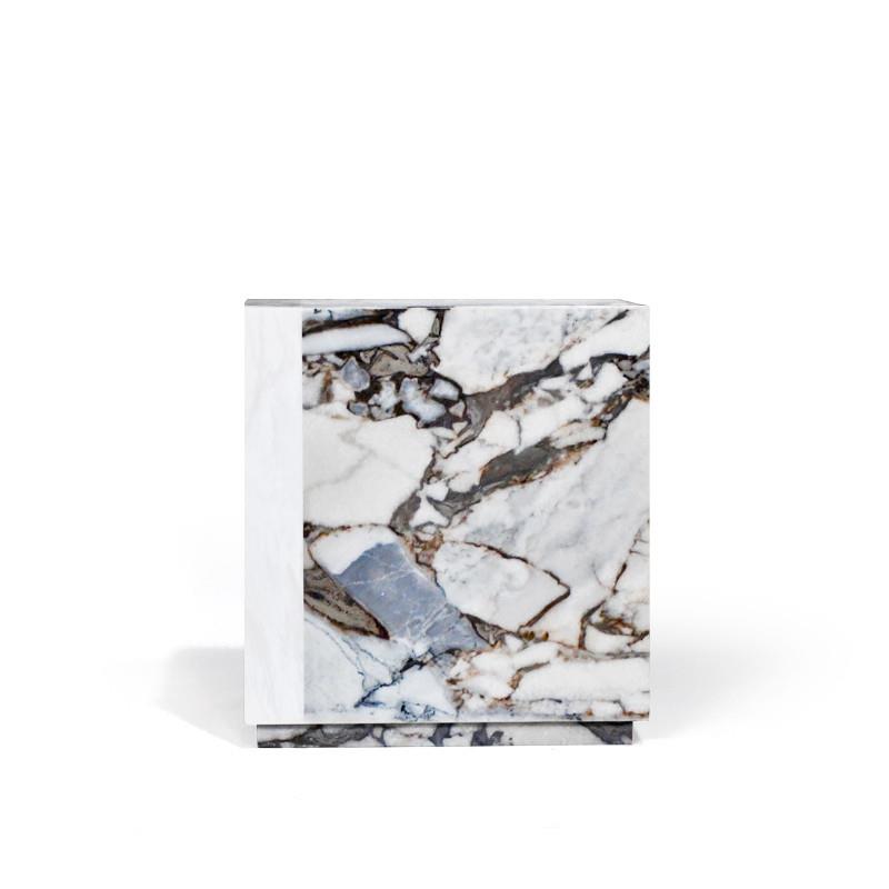 现代轻奢天然大理石边几角几方几侘寂风极简正方形沙发边柜小茶几