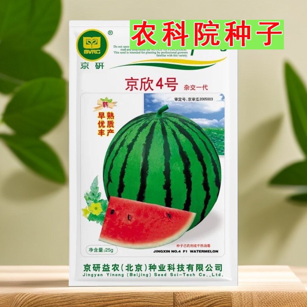 京欣4号西瓜种子 早熟高产耐裂 皮薄超甜红壤西瓜种籽京研25g
