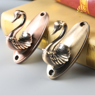 新品 时尚 天鹅创意装 饰墙钩锌合金属挂勾窗帘绑带挂钩配件壁钩热卖