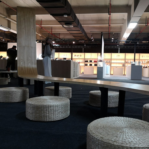 时尚展会茶叶展品尝会展示装修古风茶叶简约装修店铺设计