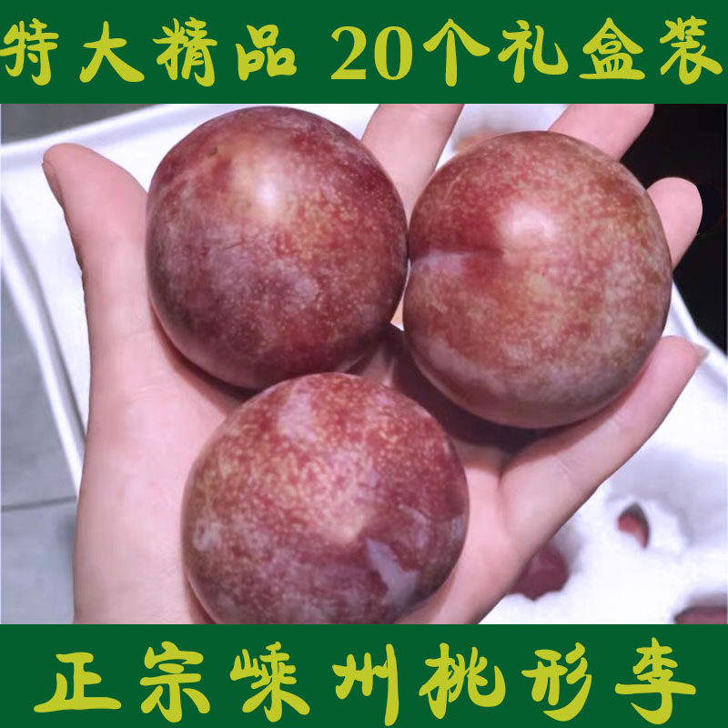 正宗嵊州桃形李果王礼盒装20粒脆甜特大果新鲜水果金庭红心李子