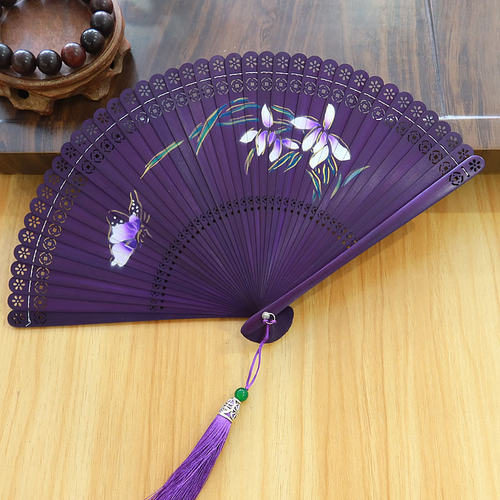 开合顺滑全竹舞蹈走秀随身小扇子