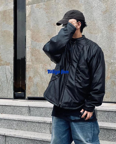 Fararchive仿皮尼龙拉链夹克