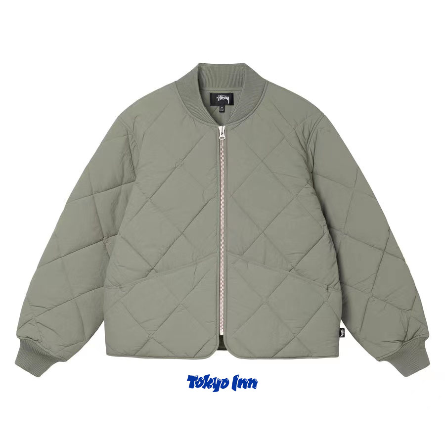 订购 STUSSY 22AW DICE QUILTED LINER 菱格筛子棒球夹克棉服外套