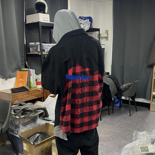 Undermycarvibe破坏刀割拼接衬衫