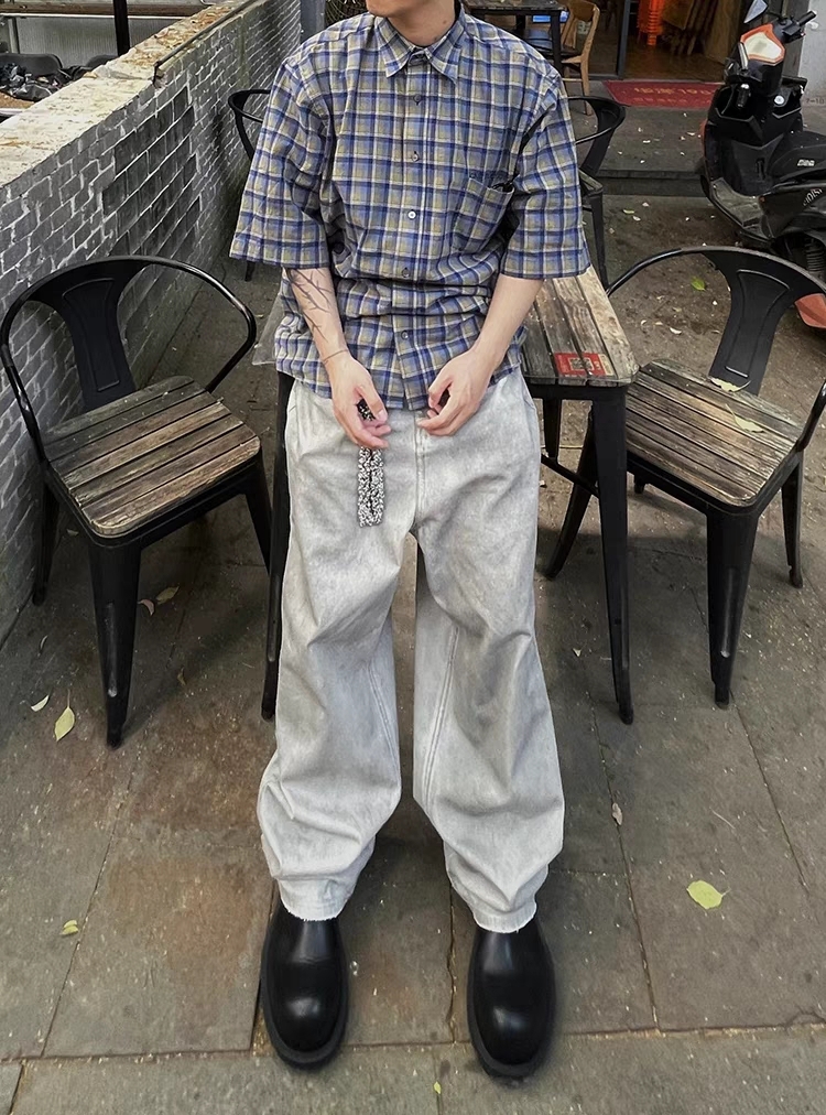 EMPATH宽松直筒牛仔长裤