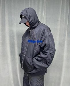 Far archive bomber 尼龙廓形结构拉链重磅厚款连帽夹克棉服vibe