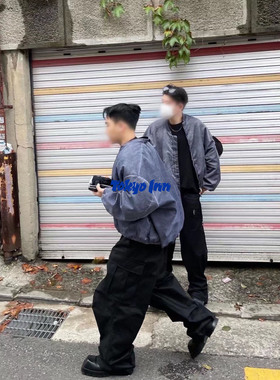 Undermycar x nonnod联名款bomber vibe尼龙水洗染色破坏夹克棉服