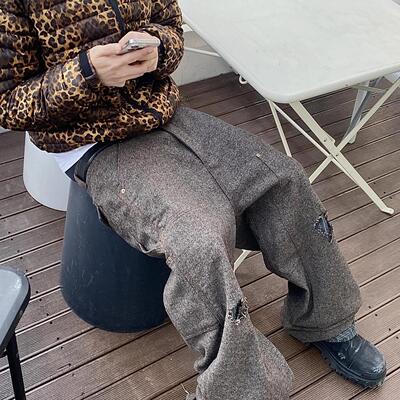 Undermycar双层内衬羊毛伐木裤