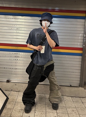 Far archive DRIFT 标语水洗做旧磨白砂洗印花短袖T恤南韩vibe