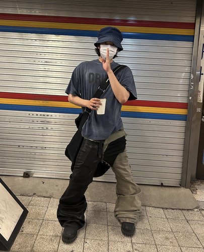 Fararchive韩国vibe水洗做旧T恤