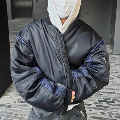 bomberMA1拼色破坏宽松廓形棉服