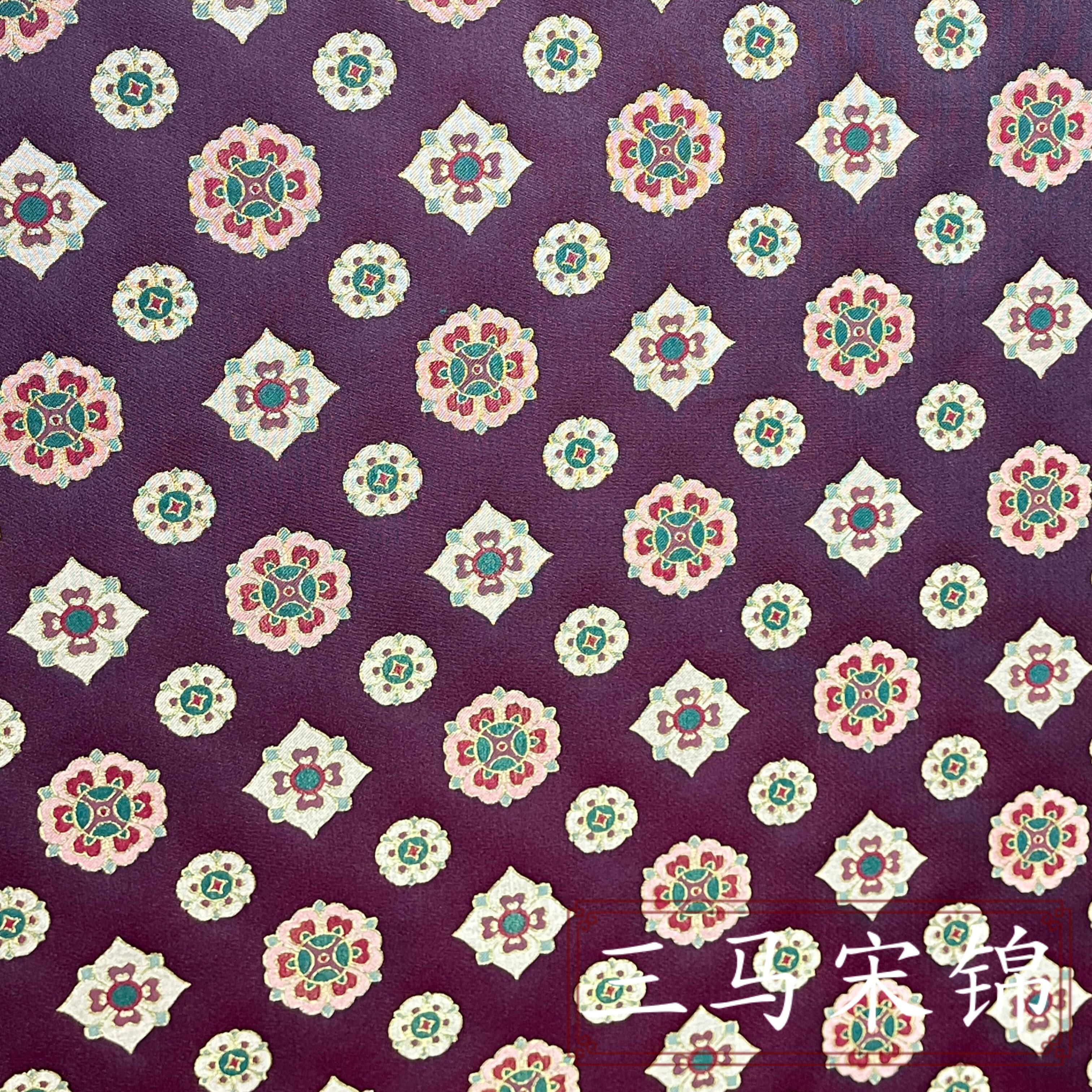 非遗三马宋锦带钢印琵琶宝相螺钿满分桑蚕丝面料国风马甲外套旗袍