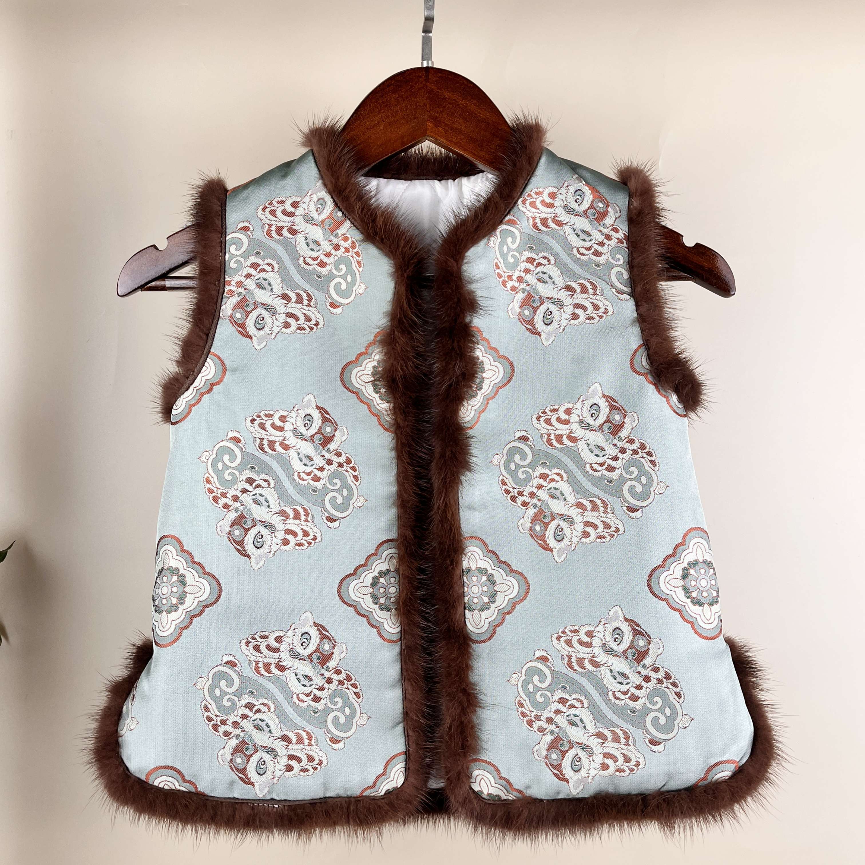 裁缝店定制宋锦马甲外套棉衣加毛