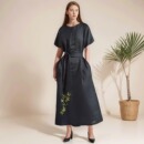 连衣裙亚麻提花真丝来料来图定做加工 高级裁缝店量身定制新中式