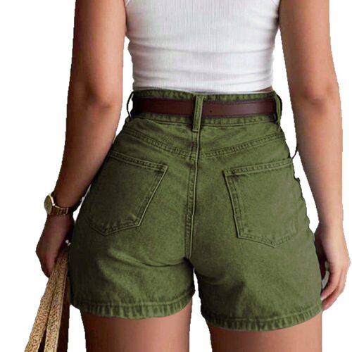 2026辣妹高腰牛仔短裤复古水洗显瘦百搭热裤女 women short jeans