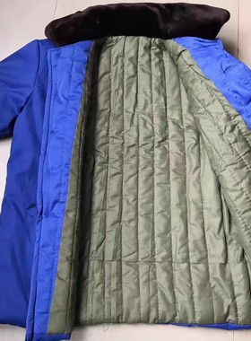 全新87海士棉大衣海蓝色棉花军迷大衣冬季短款加厚防寒棉衣服