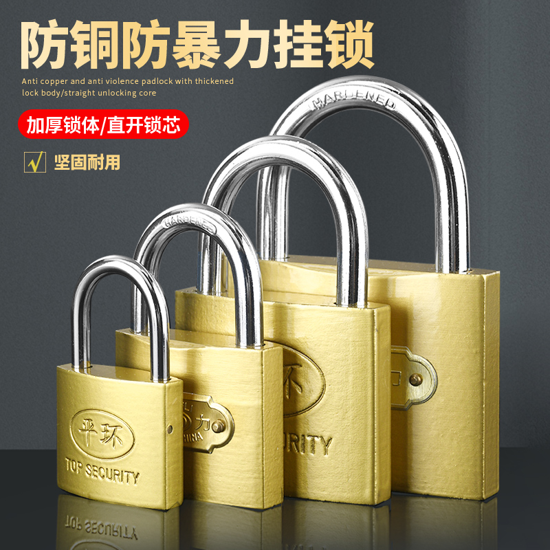 仿铜挂锁单开家用防盗小锁电力表箱仓库锁具通开锁小锁头大门锁