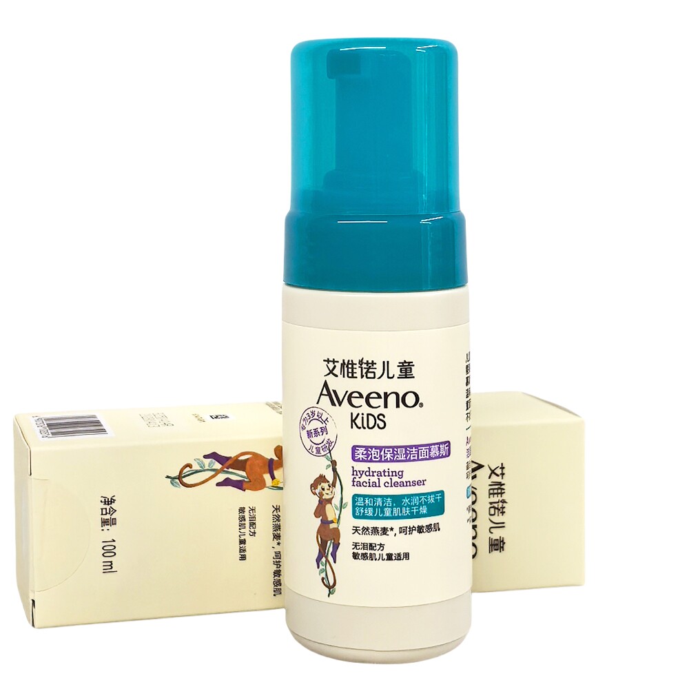 效28年4月艾维诺aveeno儿童柔泡保湿洁面慕斯100ML 无泪配方