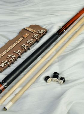 Gina姬娜台球杆11D粉红象牙桌球杆木插黑檀大头中八球杆美式手工