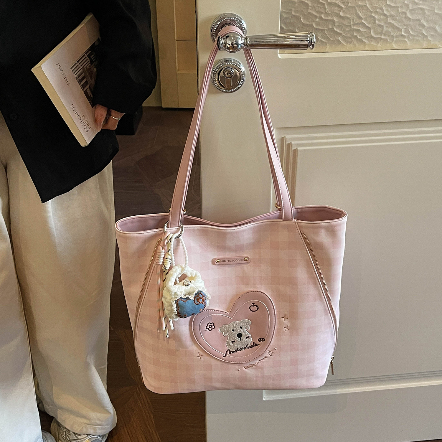 艾米兔女包2026新款日常百搭休闲双肩大容量格子甜美通勤单肩包,箱包皮具/热销女包/男包,通用款女包,淘宝优惠券,粉丝福利购,淘宝优惠卷