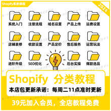 2024Shopify教程外贸自建站开店主题模板运营独立站培训视频课程