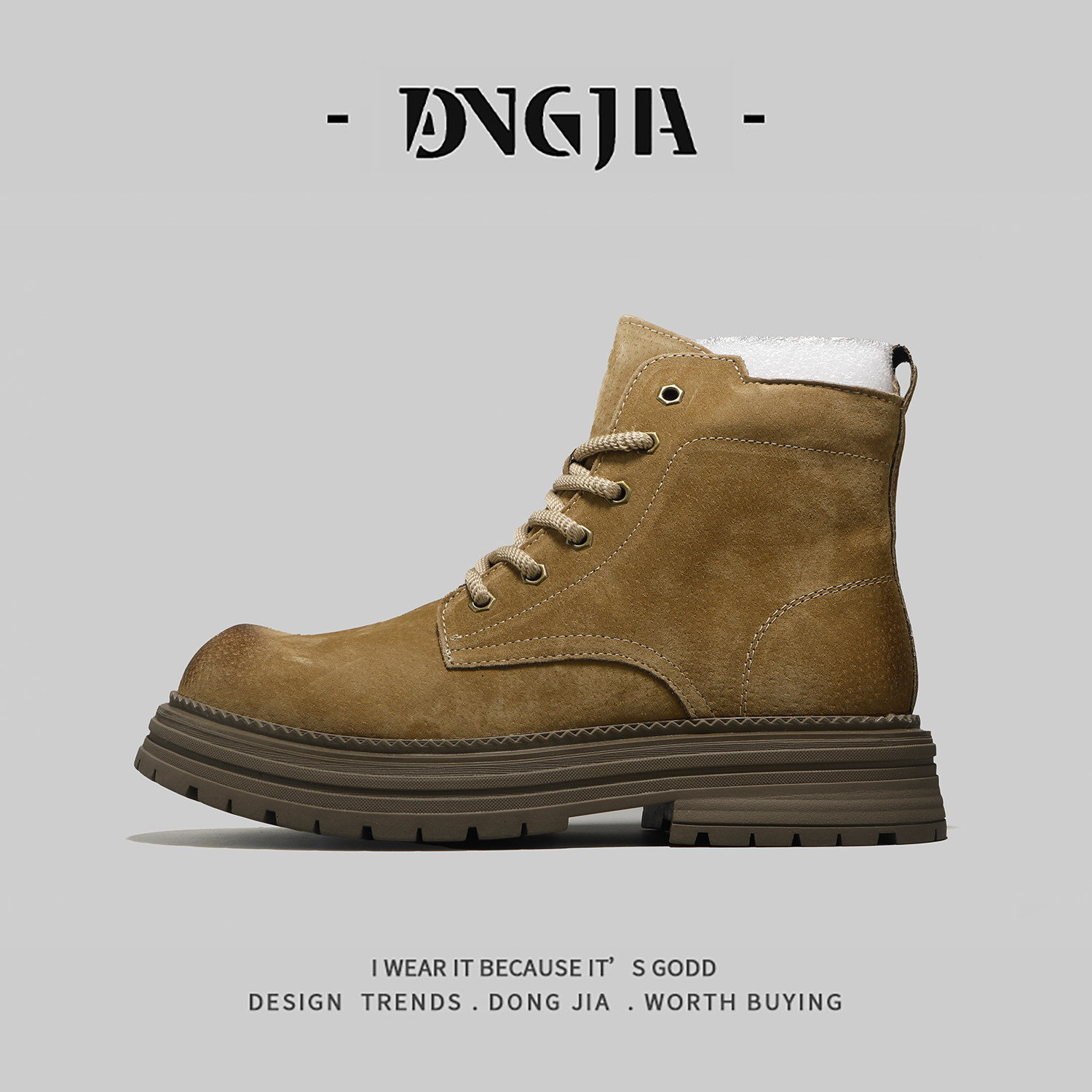 外贸真皮马丁靴男款秋冬美式复古中帮工装靴头层猪皮擦色高端短靴