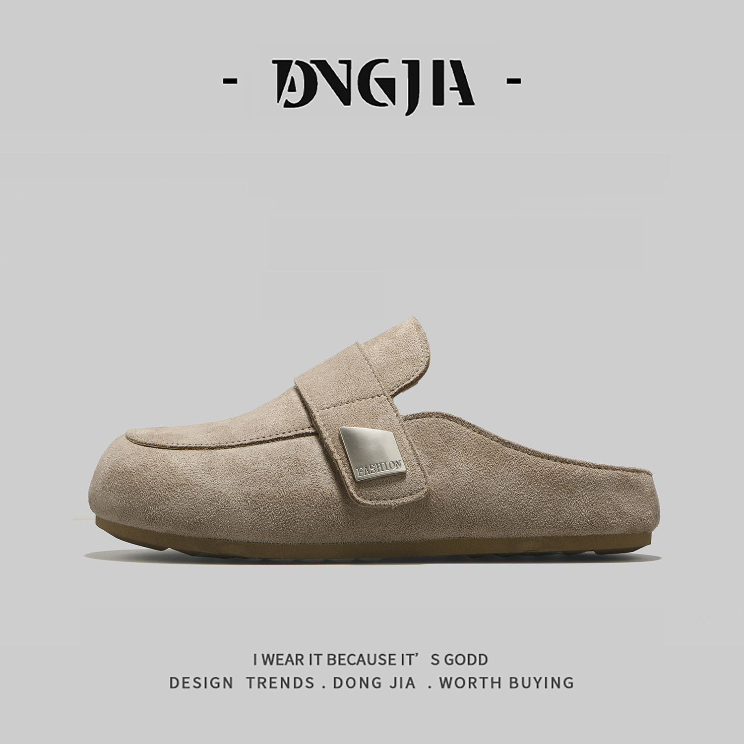 外贸日本单包头半拖鞋男夏季百搭一脚蹬懒人勃肯鞋老钱风外穿凉拖