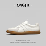 外贸日本单真皮德训鞋男美拉德复古头层牛皮小白鞋阿甘运动休闲鞋