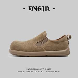 东家Qshoes外贸日本单休闲软底大头鞋男2025新款复古百搭休闲皮鞋