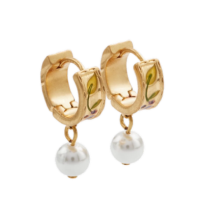 FABLE英伦黑莓藤曼珐琅耳环