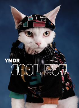 YMDR德文猫衣服德文帽子纯棉毛圈春秋款黑底彩色FF卫衣帅气棒球帽