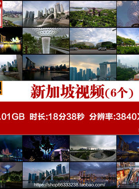 新加坡 城市 地标 建筑 旅游 延时摄影 4K 高清实拍视频素材