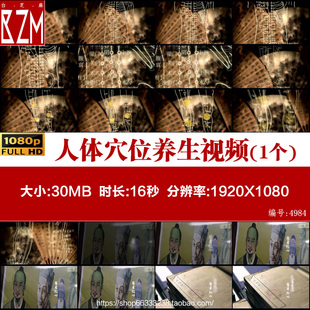 中医文化人体穴位养生元气经络经脉图诊脉李时珍高清视频素材