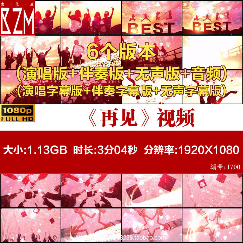 《再见》张震岳原唱配乐成品视频舞台表演毕业晚会大屏幕背景