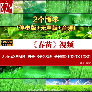 春苗led背景视频古筝大屏幕素材配乐成品晚会舞台大屏幕背景视频