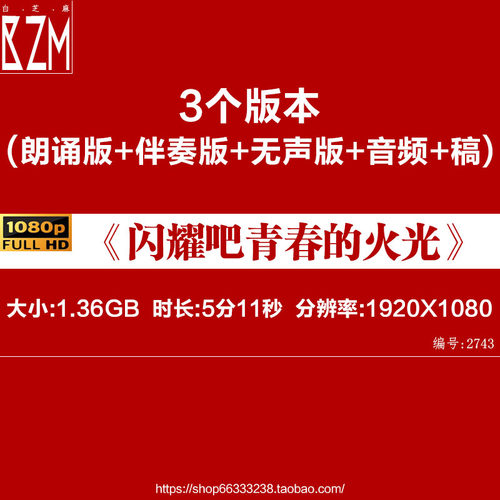 闪耀吧青春的火光郭小川演讲朗诵读背景视频五四青年节青春中祖国